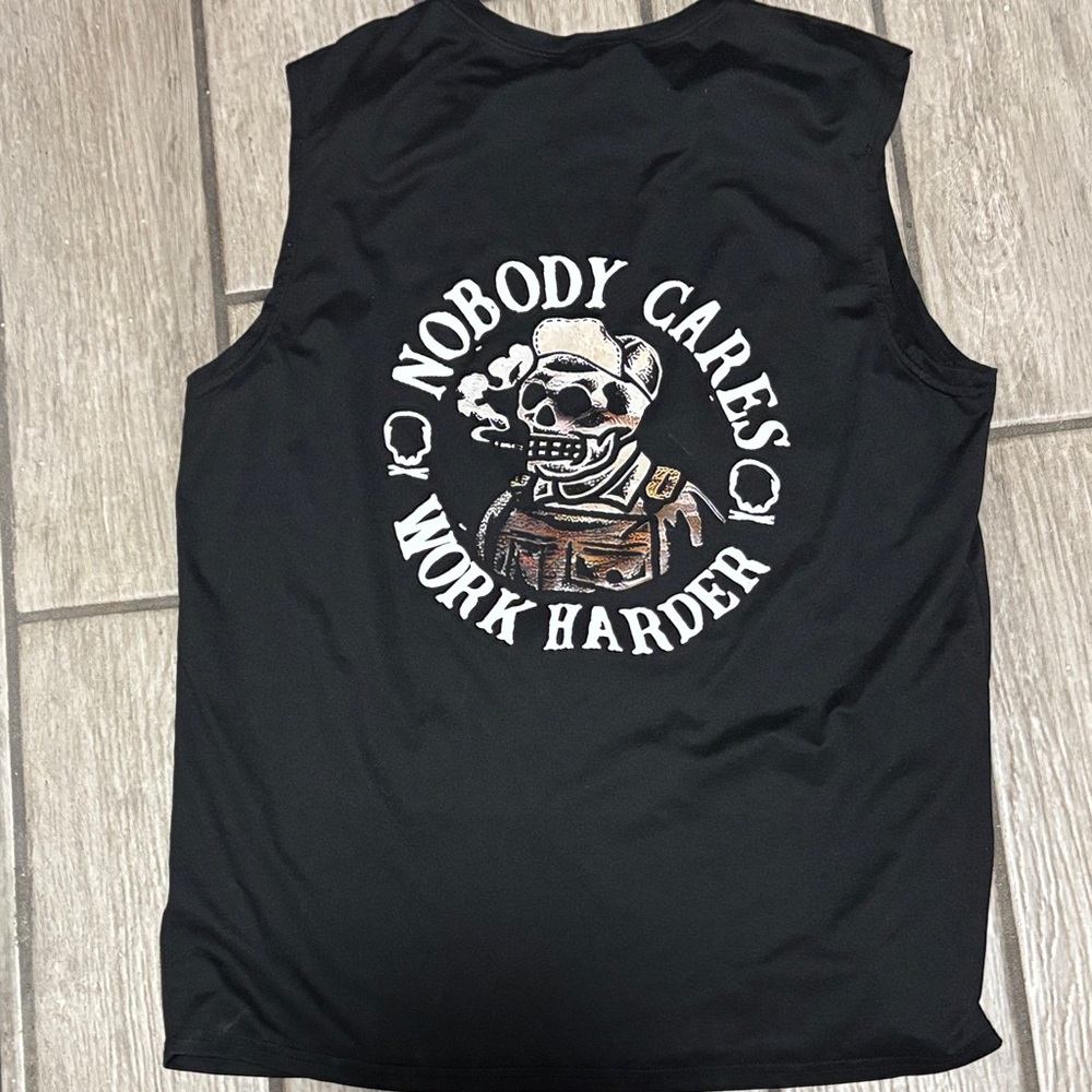 Black Sleeveless Graphic Tee